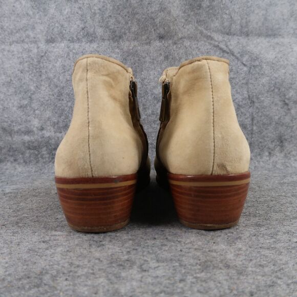 Sam Edelman Shoes Womens 7.5 Bootie Fashion Petty Leather Classic Tan Block Heel - Picture 5 of 14